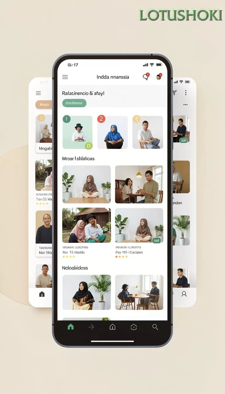 Cuplikan layar menu unduhan lotushoki untuk perangkat Android